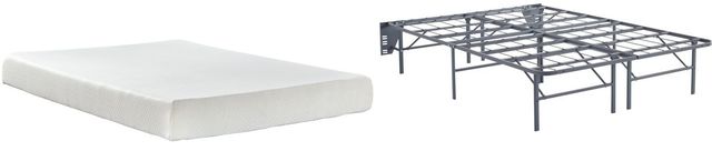 Sierra Sleep® by Ashley® Chime 2-Piece 8" Memory Foam and Better than a Boxspring Foundation King Mattress Set-0