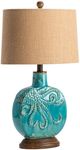 Crestview Collection Deep Ocean Antique Turquoise Table Lamp-0