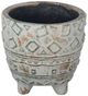 A & B Home 4-Piece Gray 8" Outdoor Footed Planter with Patterns Set-0
