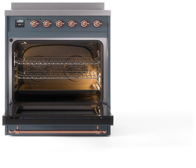 Ilve® Nostalgie II Series 30" Blue Grey Pro Style Induction Range-2
