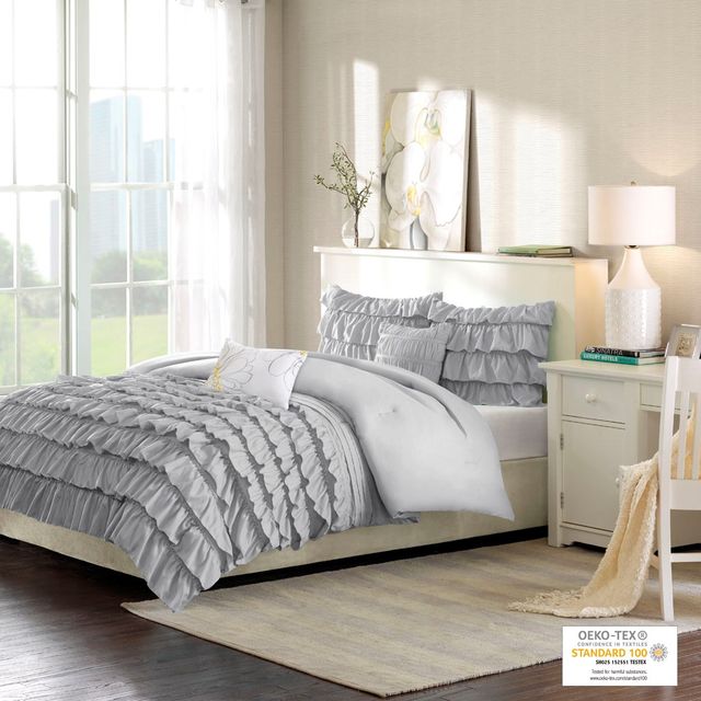 Olliix by Intelligent Design Waterfall Grey Twin/Twin XL Comforter Set-1
