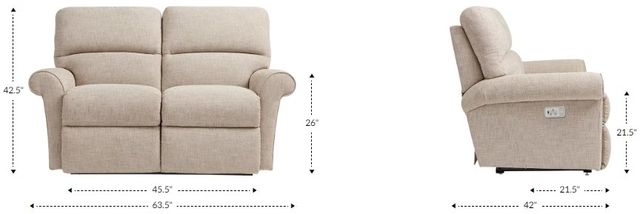 La-Z-Boy® Robin Mist Power Reclining Loveseat with Headrest-4