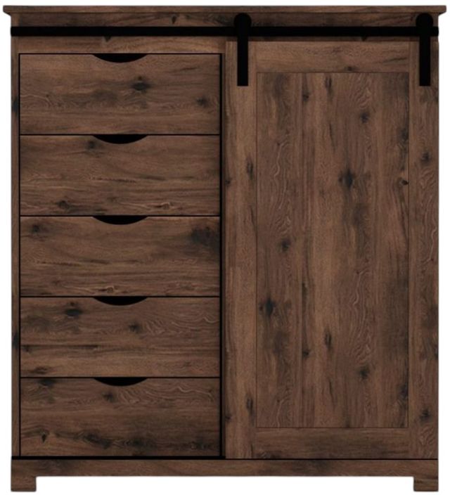 Perdue Woodworks 75,000 Essential Dark Brown Chest with Barn Door-1