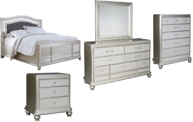 Signature Design by Ashley® Coralayne 5-Piece Gray Queen Panel Bed Set-0