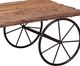 A & B Home Brown Sleeper Wood Coffee Table with Wheels -1