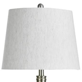 Stylecraft Brushed Steel/White Table Lamp-1