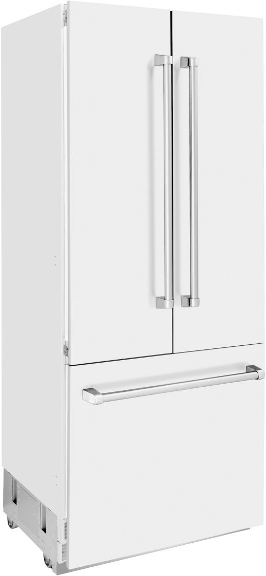 ZLINE 36" 19.6 Cu. Ft. White Matte Built-In French Door Refrigerator-2