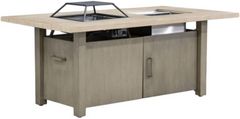 Furniture of America® Bordeaux Brown Aluminum Outdoor Dining Table with Fire Pit and Cooler