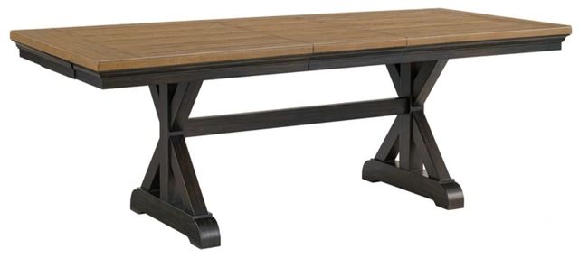 Elements International Montrose Brown/Espresso Dining Table with 20" Leaf-0