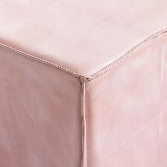 Powell® Decter Pink Leather Ottoman-3