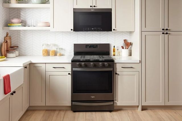 Whirlpool® 1.1 Cu. Ft. Black Stainless Steel Over The Range Microwave-2