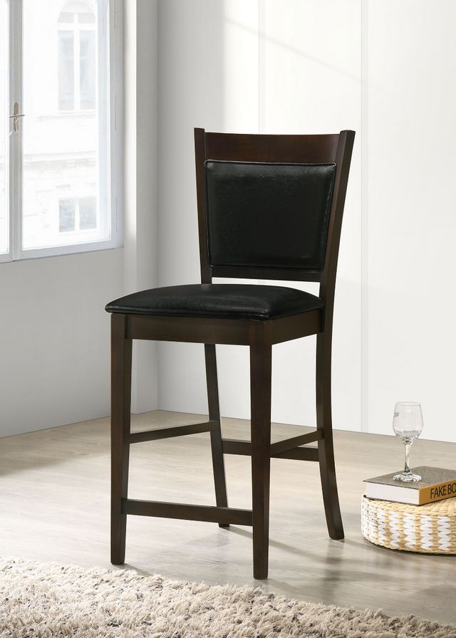 Coaster® Jaden 2-Piece Black/Espresso Upholstered Counter Stools-8