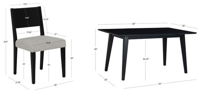Powell® Cosgrove 5-Piece Black/Light Gray Upholstered Dining Set-2