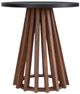 Signature Design by Ashley® Kallari Black Round End Table with Warm Brown Base-1