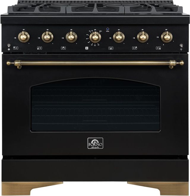FORNO® Antico Alta Qualita 36" Black Pro Style Dual Fuel Range-0