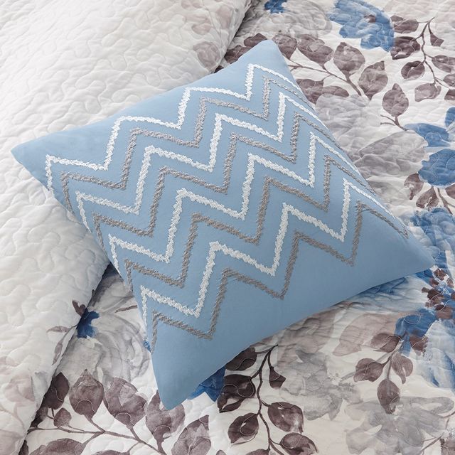 Olliix by Madison Park 6 Piece Blue Full/Queen Luna Reversible Coverlet Set-4