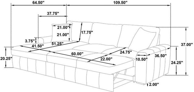 Coaster® Pastrana 2-Piece Camel Left-Arm Facing Sleeper Sectional Sofa-2