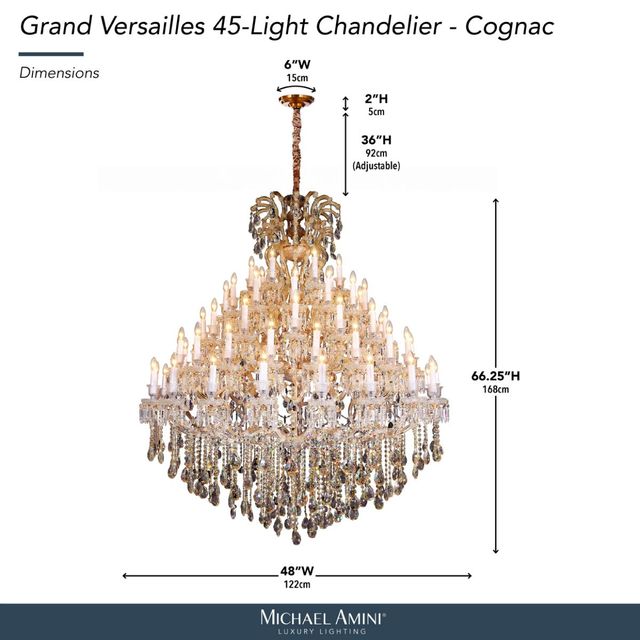 Michael Amini® Grand Versailles Cognac Crystals 45-Light Chanelier-2