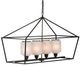 A & B Home Black Rectangle Iron and Glass Chandelier-3