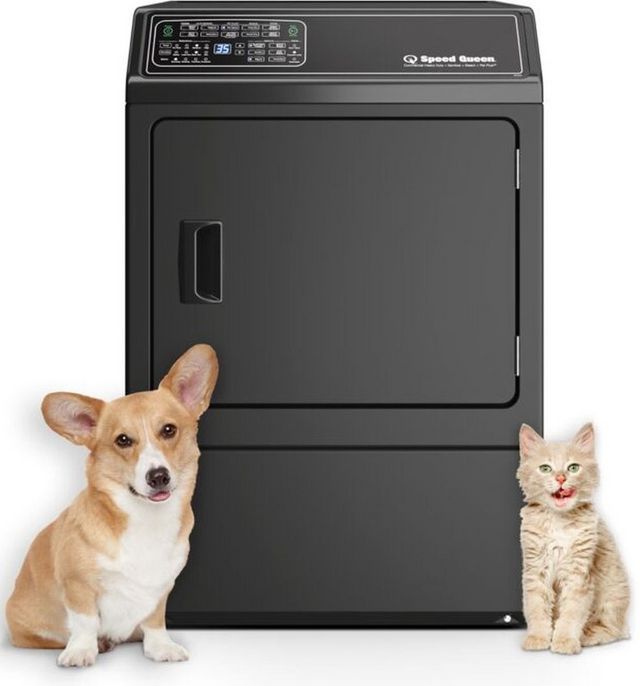 Speed Queen® DF7 7.0 Cu. Ft. Matte Black Front Load Electric Dryer-3