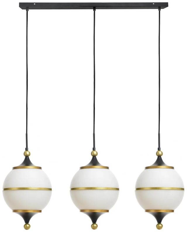 Harp & Finial® Benedict II Black/Milk Chandelier-0
