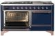 Ilve® Majestic III 60" Midnight Blue Pro Style Dual Fuel Natural Gas Range with Solid Door and Copper Trim-2