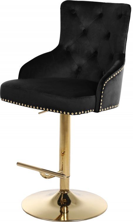 Meridian Furniture Claude Black Velvet Adjustable Stool-0