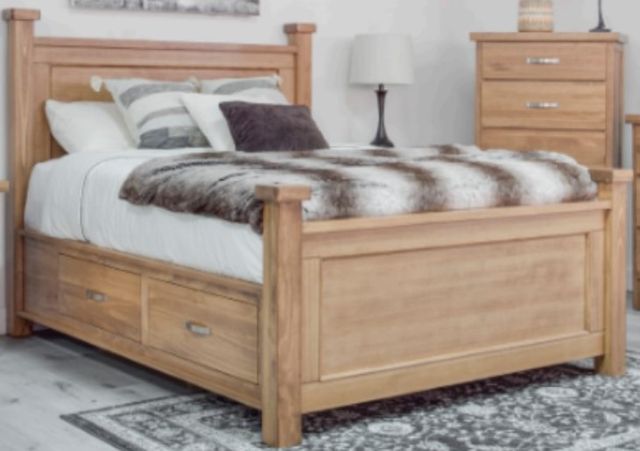 Mako Wood Furniture Natalie Antique Double Storage Panel Bed-0