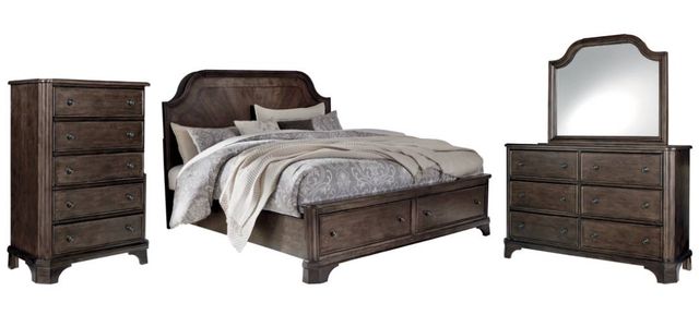 Signature Design by Ashley® Adinton 4-Piece Brown Queen Panel Storage Bed Set-0