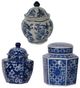 A & B Home Blue/White Leith Decorative Jars-0