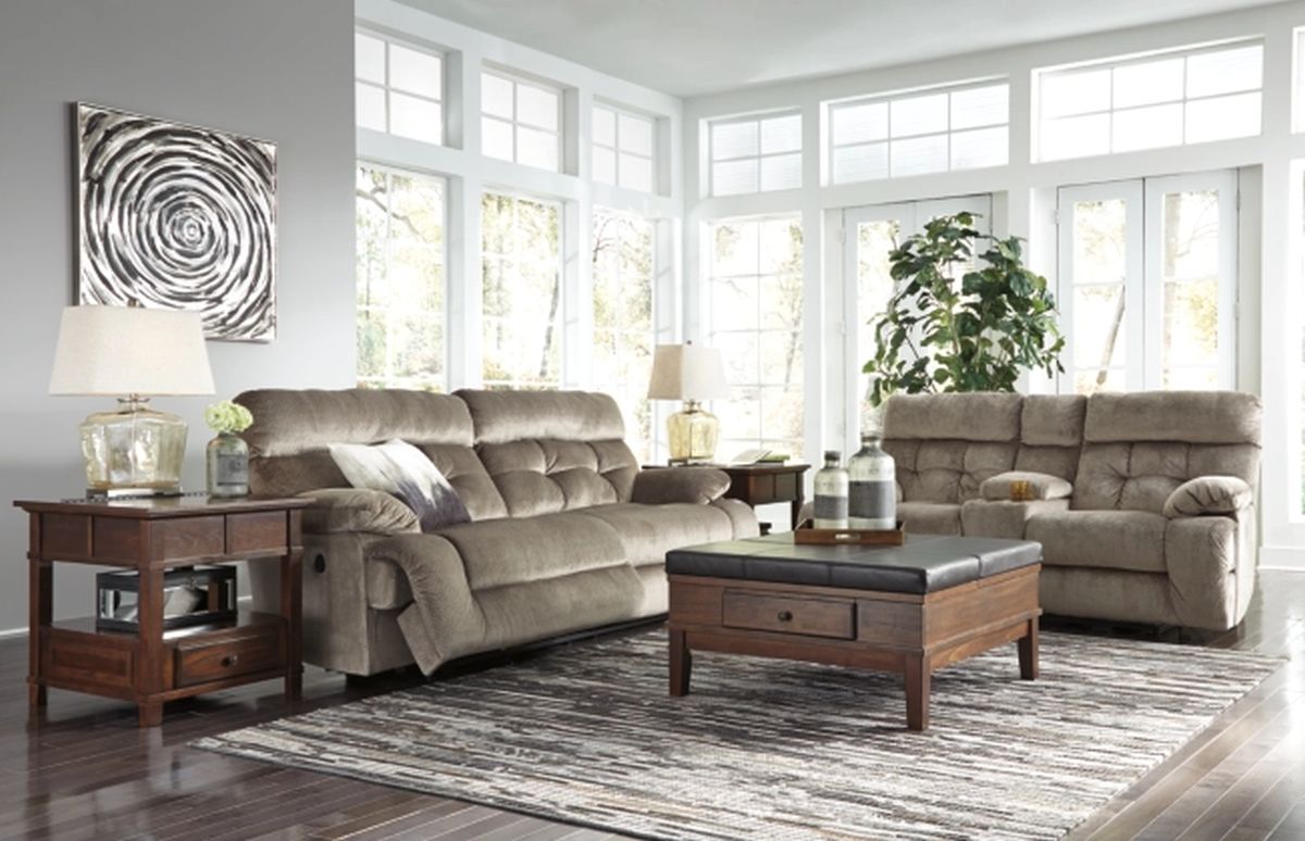Ashley Brassville Graystone Power Reclining Sofa Bingham Sons Appliances and Furniture Rexburg ID