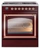 Ilve® Nostalgie II Noblesse 30" Burgundy Pro Style Dual Fuel Range with Copper Trim-1