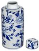 A & B Home Blue/White Magnolia Pattern Lidded Jar-2