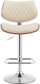 Armen Living Leland Brown/Chrome/Cream Bar Stool-4
