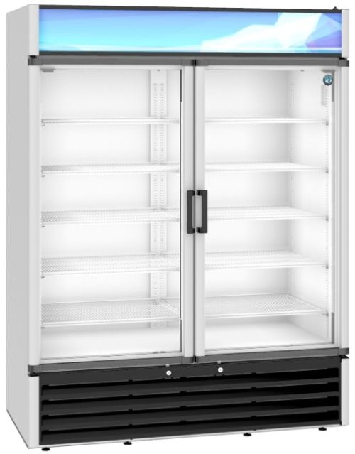 Hoshizaki 60" 42.6 Cu. Ft. Silver Painted Aluminum Two Section Glass Door Merchandiser Refrigerator-1