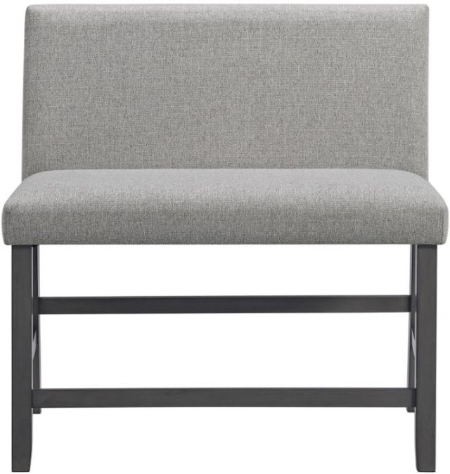 Elements International Seneca Gray Upholstered Counter Dining Bench-1