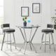 Armen Living Naomi Glass Top Dining Table with Stainless Steel Base -3