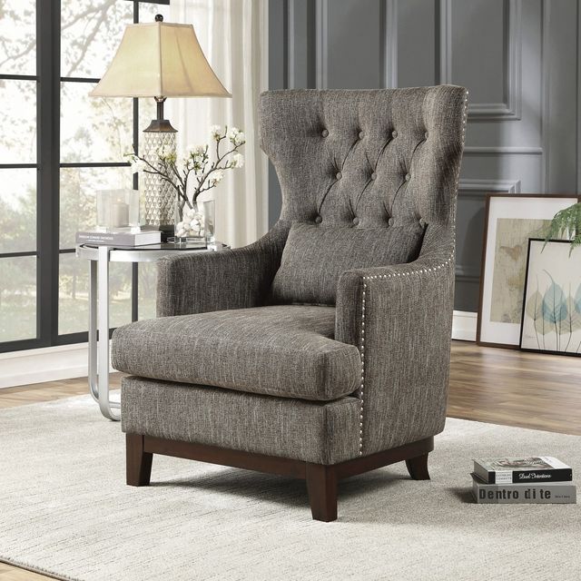Mazin Furniture Adriano Brown-Gray Accent Chair-3