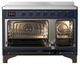 Ilve® Majestic III 48" Midnight Blue Pro Style Induction Range with Solid Door and Burnished Trim-1