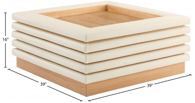 Meridian Furniture Rory Cream/Natural Square Coffee Table-2