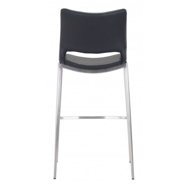 Zuo® Modern Ace Black/Silver Bar Chair-3