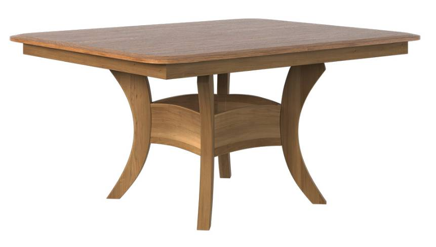 Country View Woodworking Customizable Palmer Sap Cherry Top 94" Dining Table with 2-Leaves and Brown Maple Base