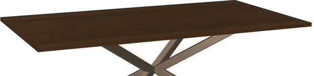 Amisco Customizable Asterisk Walnut 71.5" Rectangular Table with Metal Stand-1