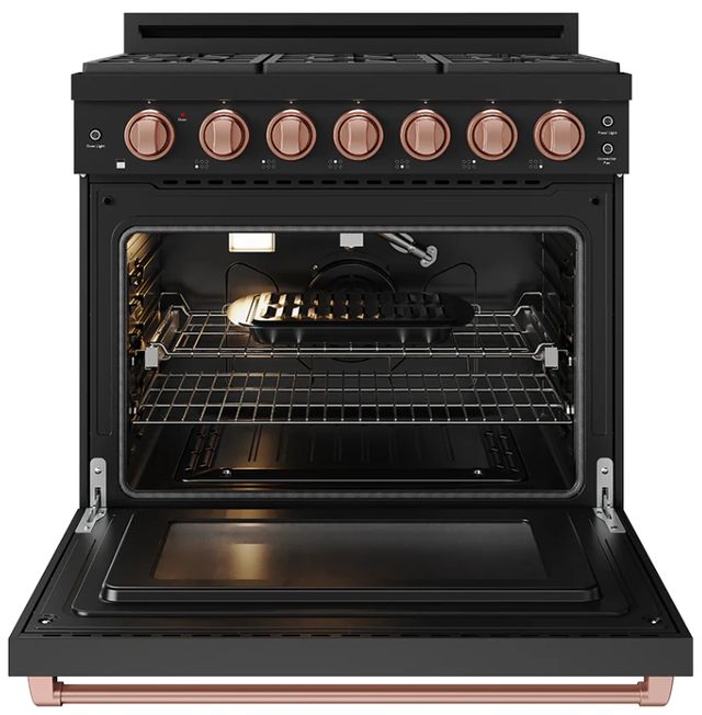 Thor Kitchen Gordon Ramsay Collection 36" Black Pro Style Liquid Propane Range with Precision Knob Control and Rose Gold Trim-1