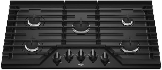 Whirlpool® 36" Black Gas Cooktop-1