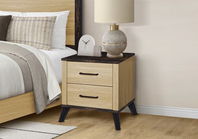 Monarch Specialties Inc. Light Oak/Rustic Oak Nightstand-1