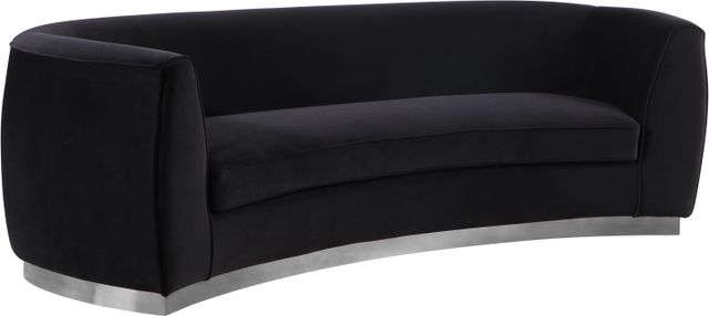 Meridian Furniture Julian Black/Chrome Velvet Sofa-0