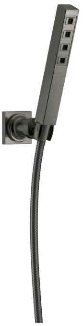 Delta Universal Showering Lumicoat® Black Stainless 1.75 GPM H2Okinetic® Single-Setting Adjustable Wall Mount Hand Shower-0