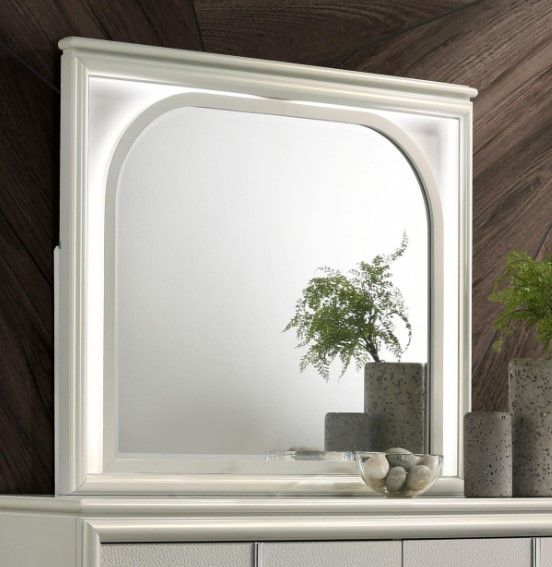 Coaster® Olivia Pearl White Dresser Mirror -3