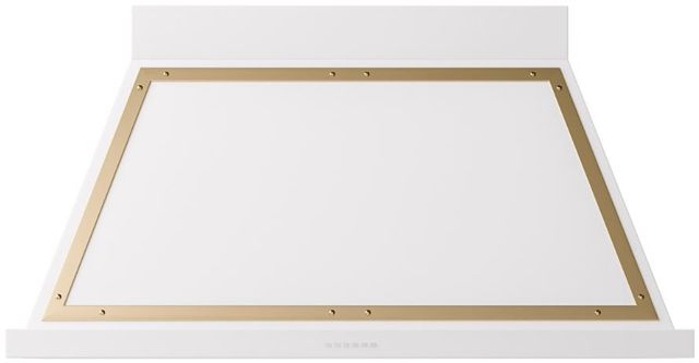 Ilve® Nostalgie II Noblesse 48" White Wall Mounted Range Hood with Brass Trim-0
